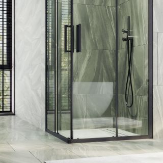 Душевой уголок MaybahGlass MGY-1323-6 90x90см чёрный/прозрачный